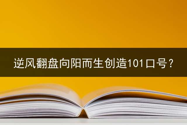 逆风翻盘向阳而生创造101口号？