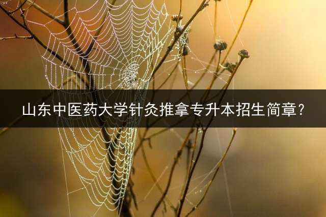 山东中医药大学针灸推拿专升本招生简章？