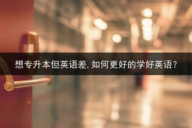 想专升本但英语差,如何更好的学好英语？