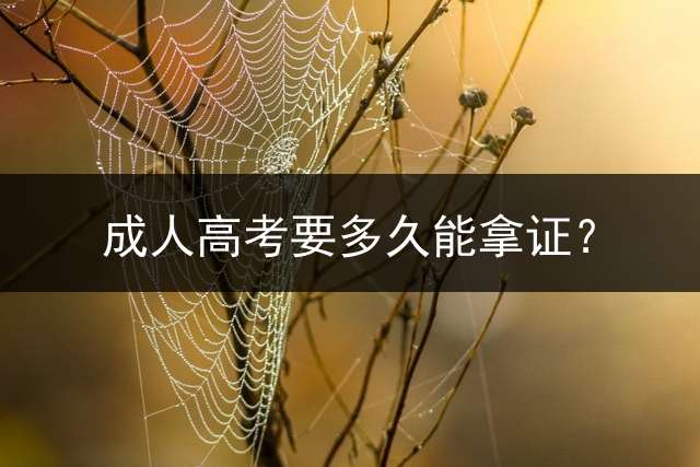 高考要多久能拿证？