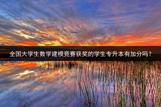 全国大学生数学建模竞赛获奖的学生专升本有加分吗？