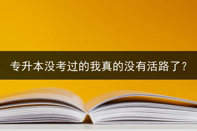 专升本没考过的我真的没有活路了？