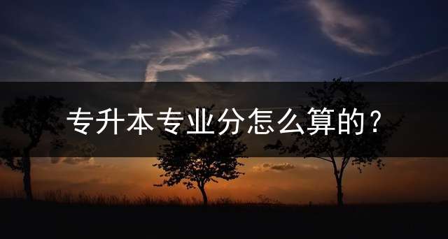 专升本专业分怎么算的？