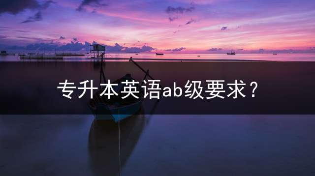 专升本英语ab级要求？