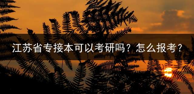 江苏省专接本可以考研吗？怎么报考？