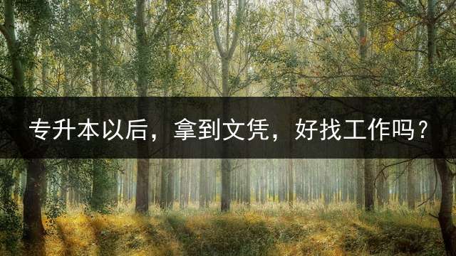 专升本以后，拿到文凭，好找工作吗？