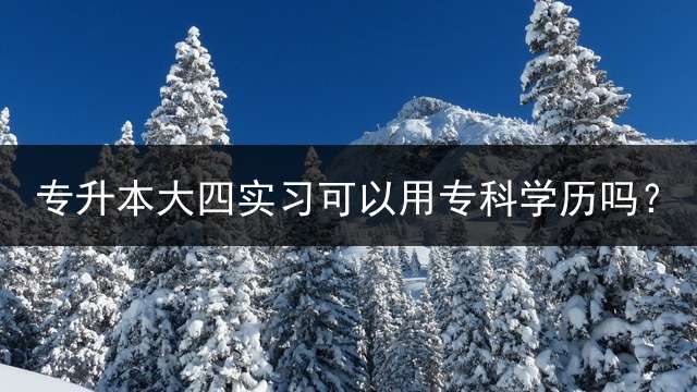 专升本大四实习可以用专科学历吗？
