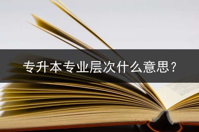 专升本专业层次什么意思？
