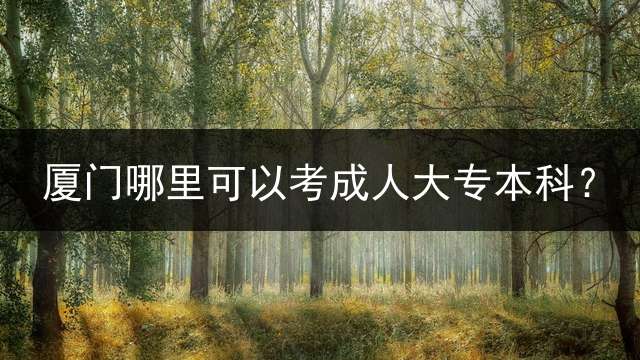 厦门哪里可以考大专本科？