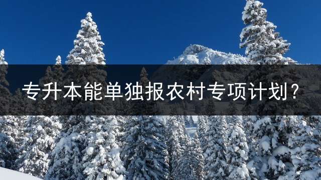 专升本能单独报农村专项计划？