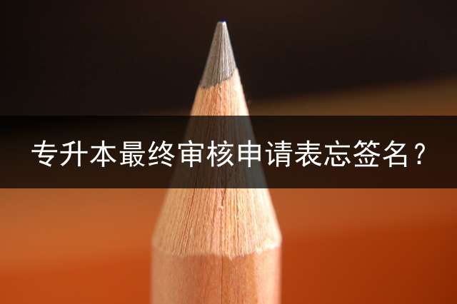 专升本最终审核申请表忘签名？