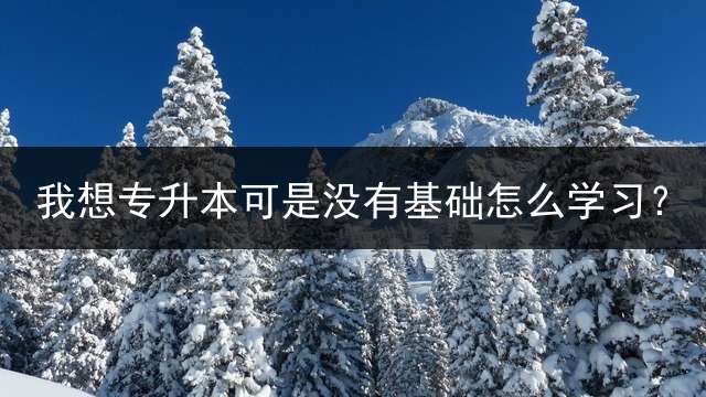 我想专升本可是没有基础怎么学习？