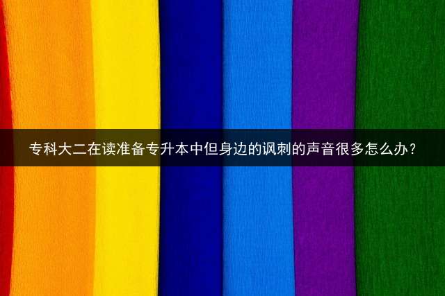 专科大二在读准备专升本中但身边的讽刺的声音很多怎么办？