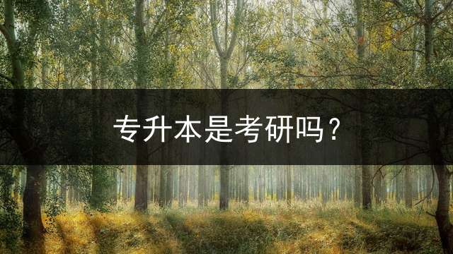 专升本是考研吗？