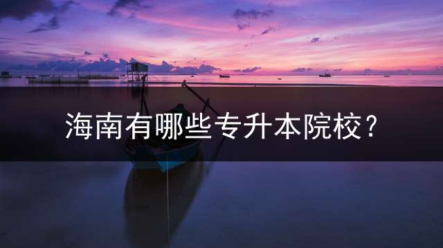 海南有哪些专升本院校？