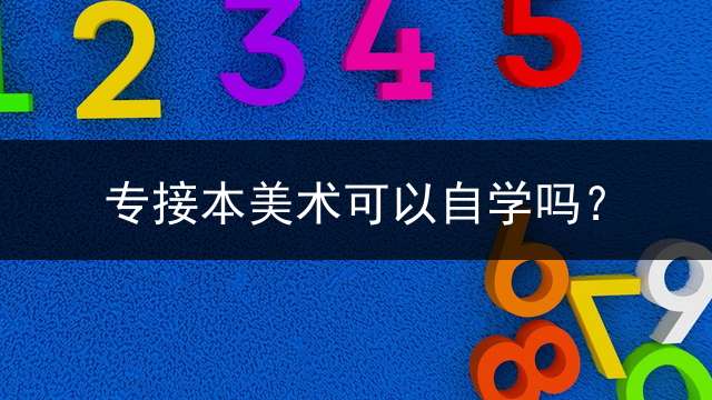 专接本美术可以自学吗？