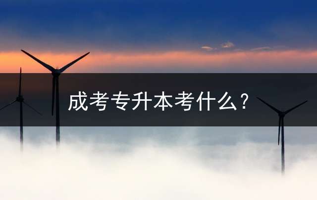 成考专升本考什么？