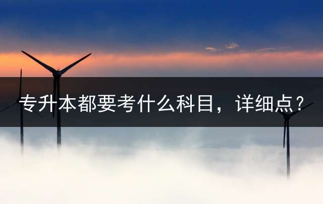 专升本都要考什么科目，详细点？
