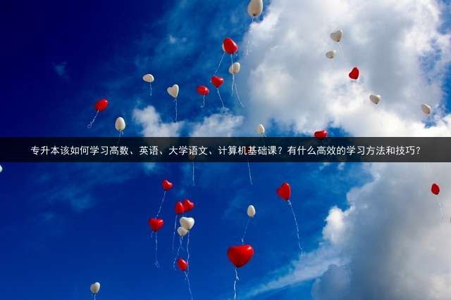 专升本该如何学习高数、英语、大学语文、计算机基础课？有什么高效的学习方法和技巧？
