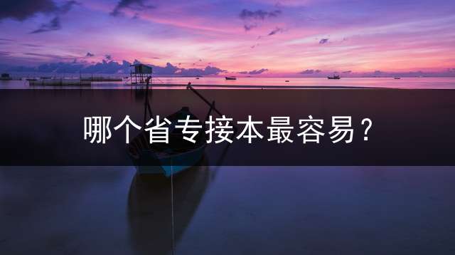 哪个省专接本最容易？
