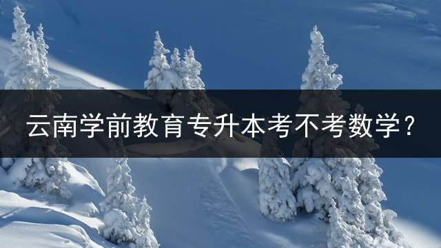 云南学前教育专升本考不考数学？