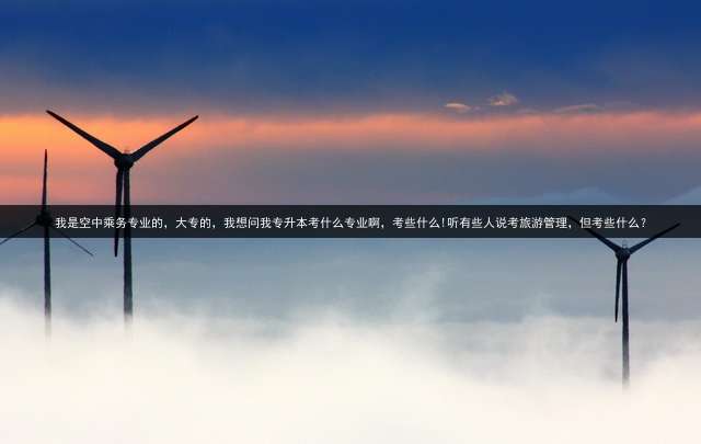 我是空中乘务专业的，大专的，我想问我专升本考什么专业啊，考些什么!听有些人说考旅游管理，但考些什么？
