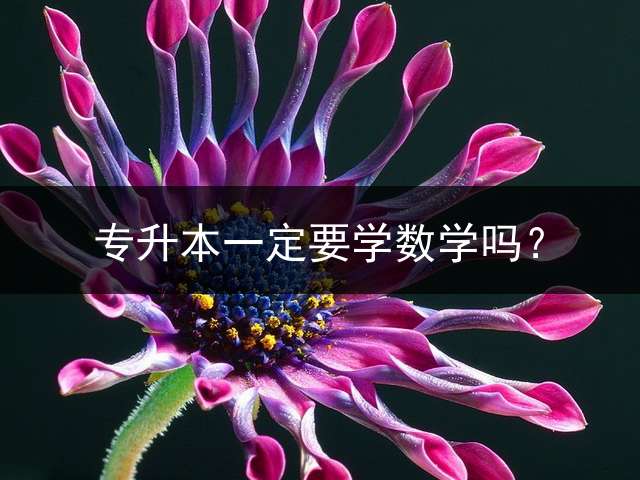专升本一定要学数学吗？