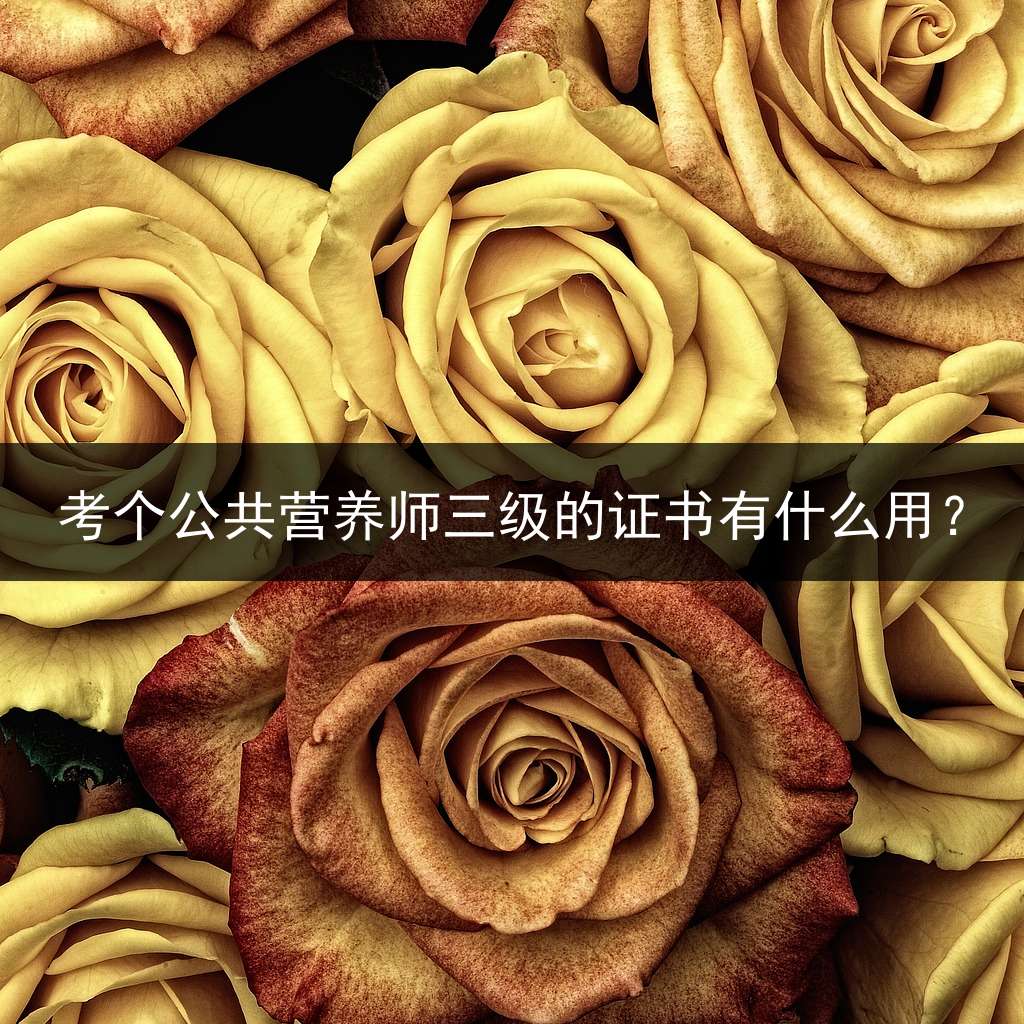 考个公共营养师三级的证书有什么用？