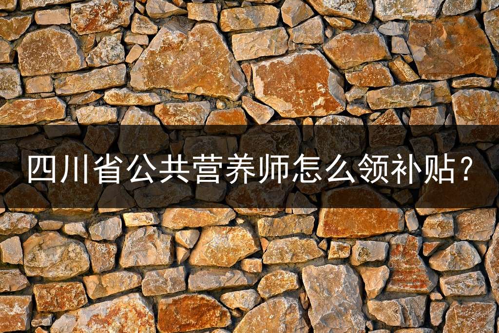 四川省公共营养师怎么领补贴？