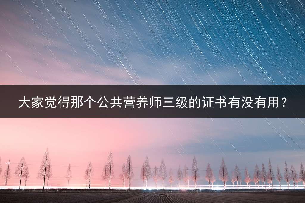大家觉得那个公共营养师三级的证书有没有用？