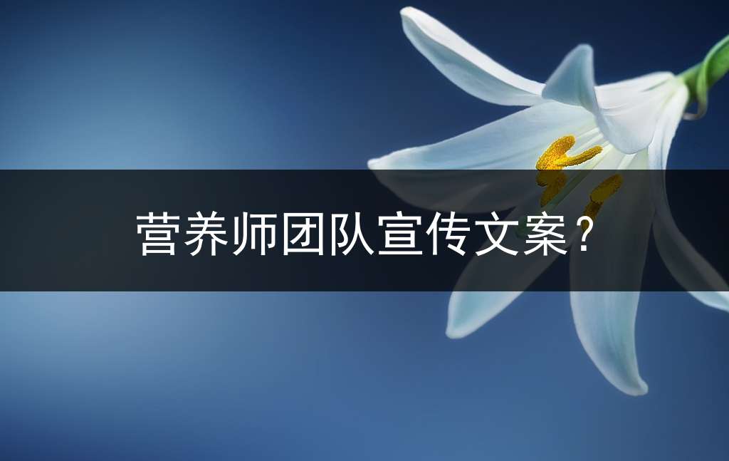营养师团队宣传文案？