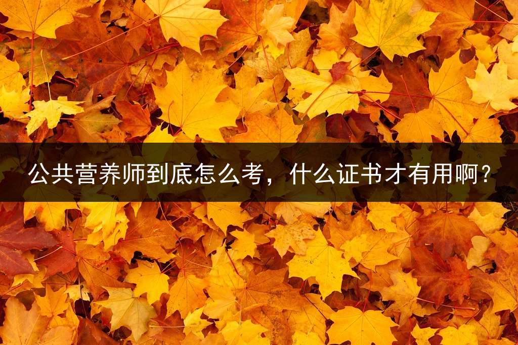 公共营养师到底怎么考，什么证书才有用啊？