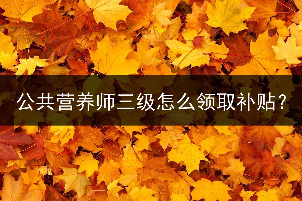 公共营养师三级怎么领取补贴？