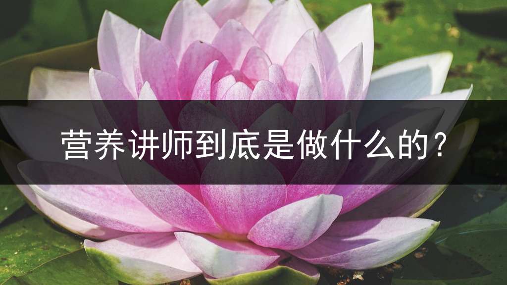 营养讲师到底是做什么的？