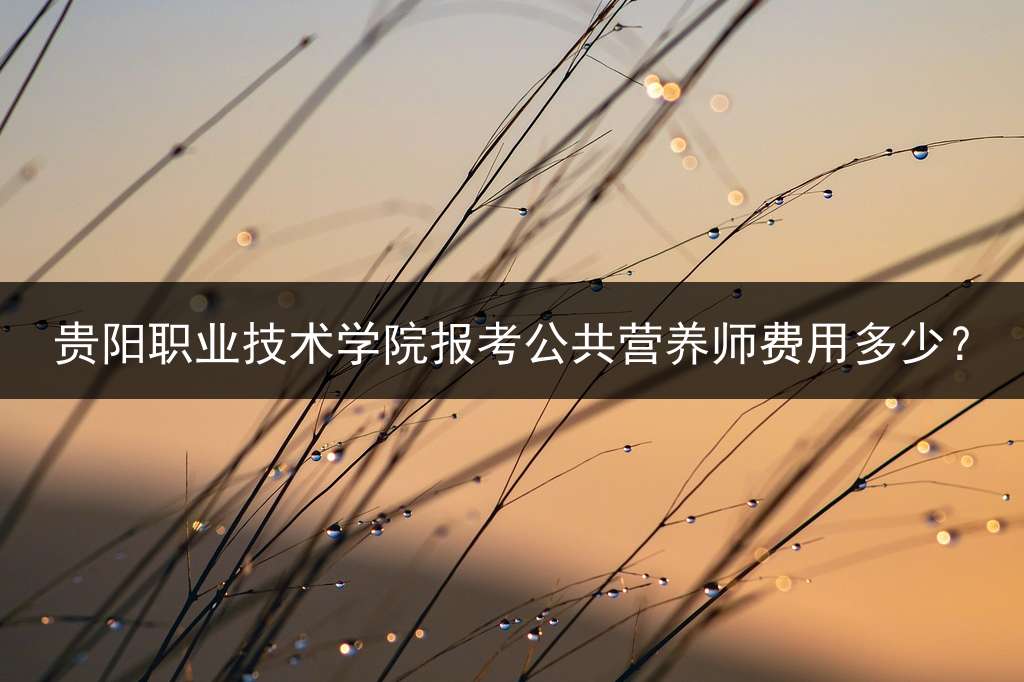 贵阳职业技术学院报考公共营养师费用多少？