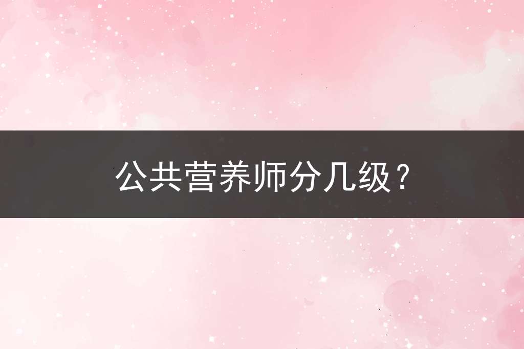 公共营养师分几级？