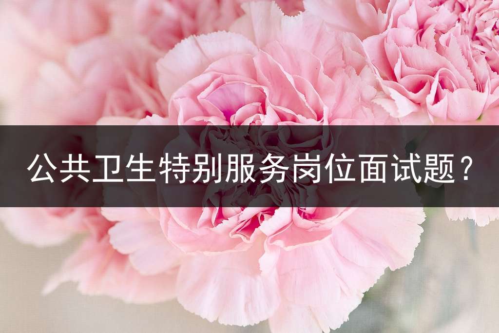 公共卫生特别服务岗位面试题？