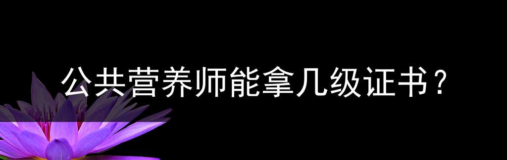 公共营养师能拿几级证书？