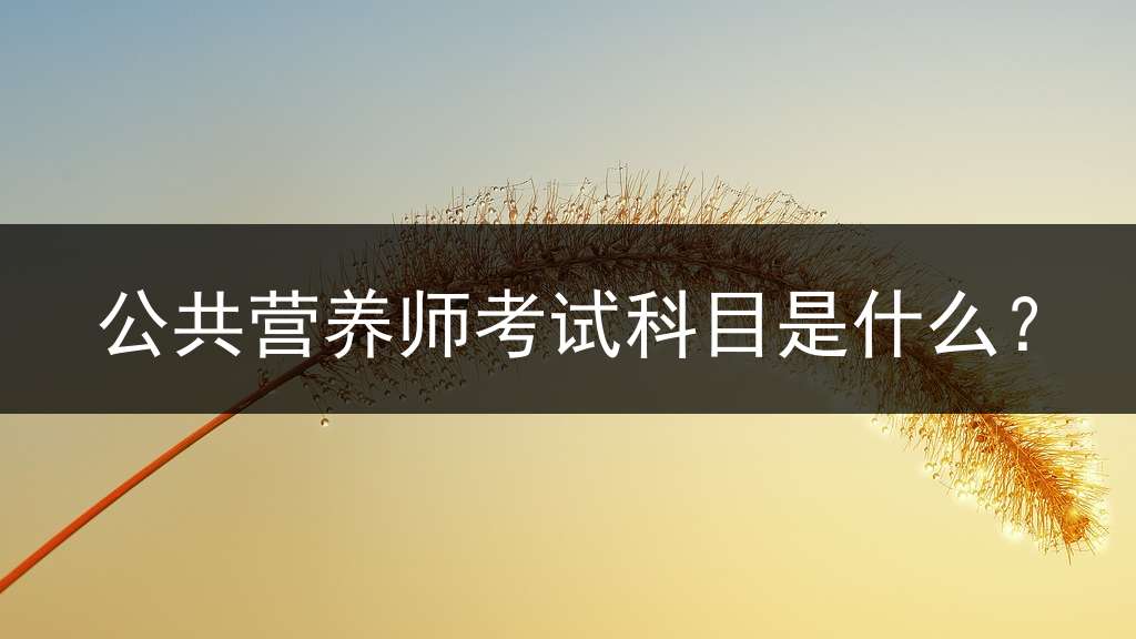 公共营养师考试科目是什么？
