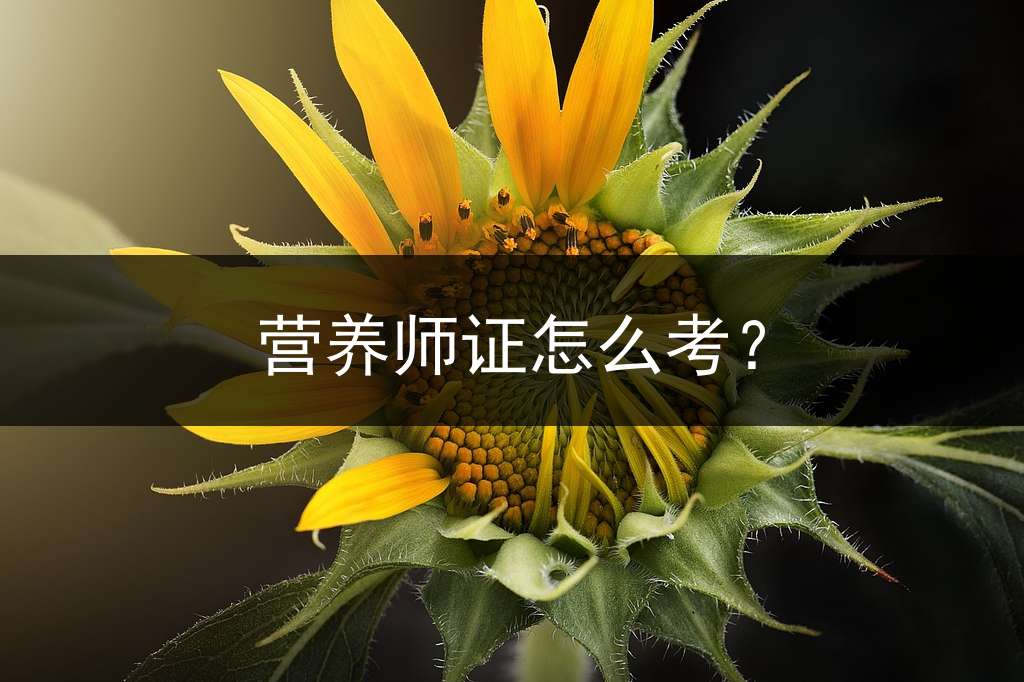 营养师证怎么考？