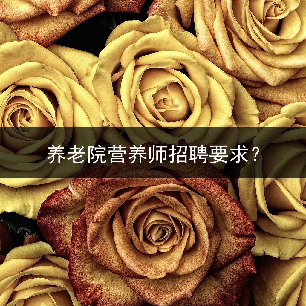 养老院营养师招聘要求？