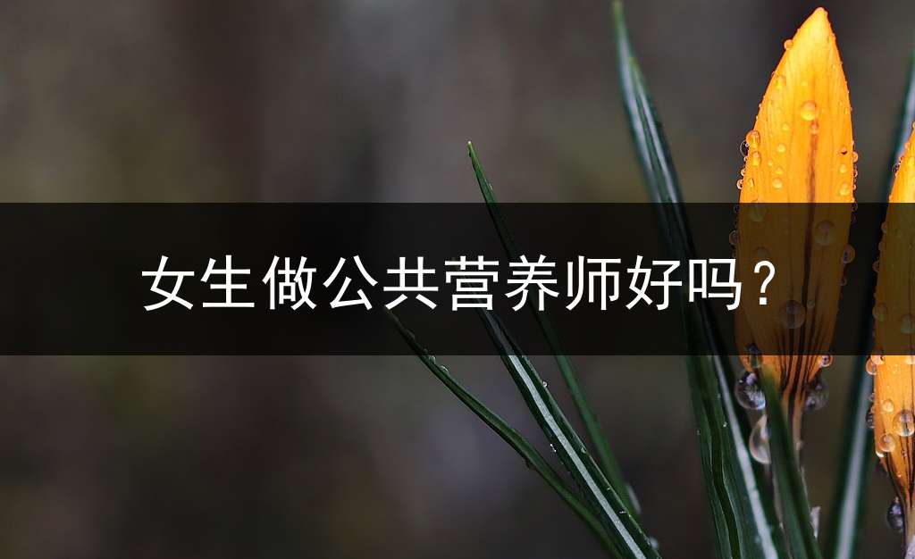 女生做公共营养师好吗？