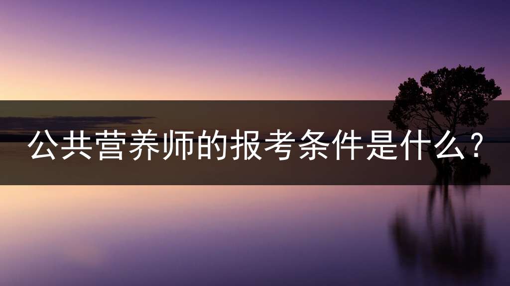 公共营养师的报考条件是什么？