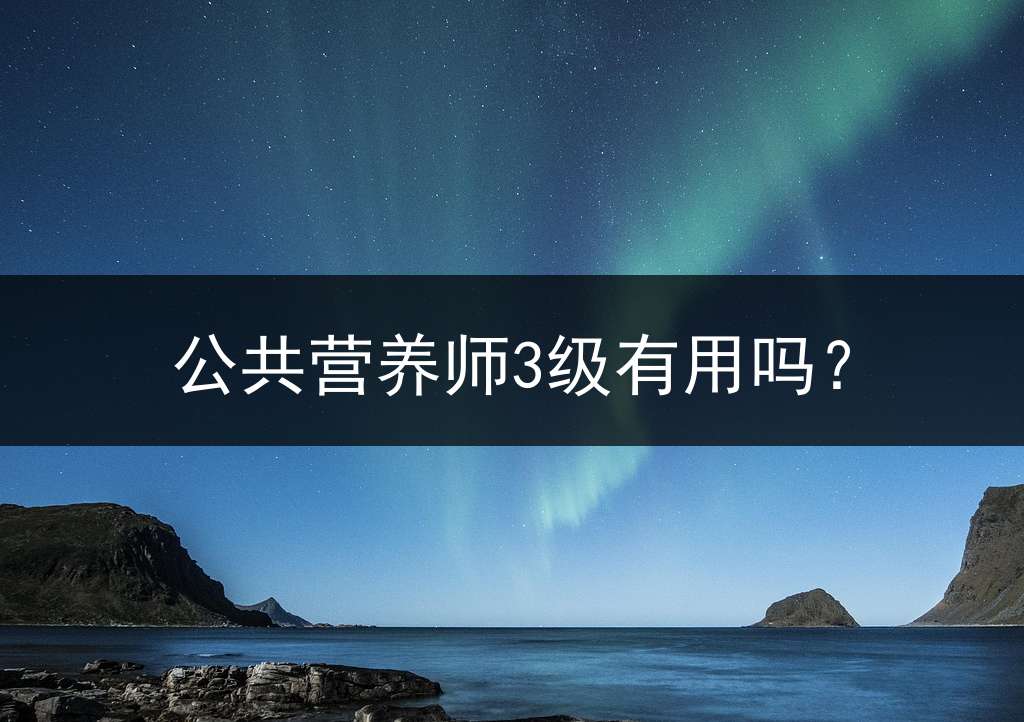 公共营养师3级有用吗？