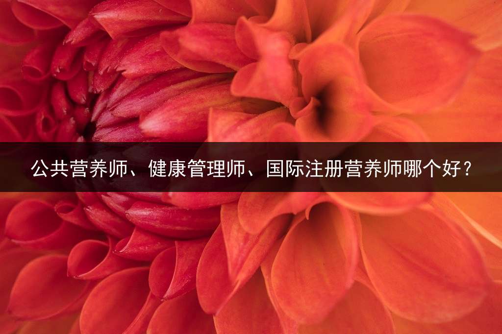 公共营养师、健康管理师、国际注册营养师哪个好？