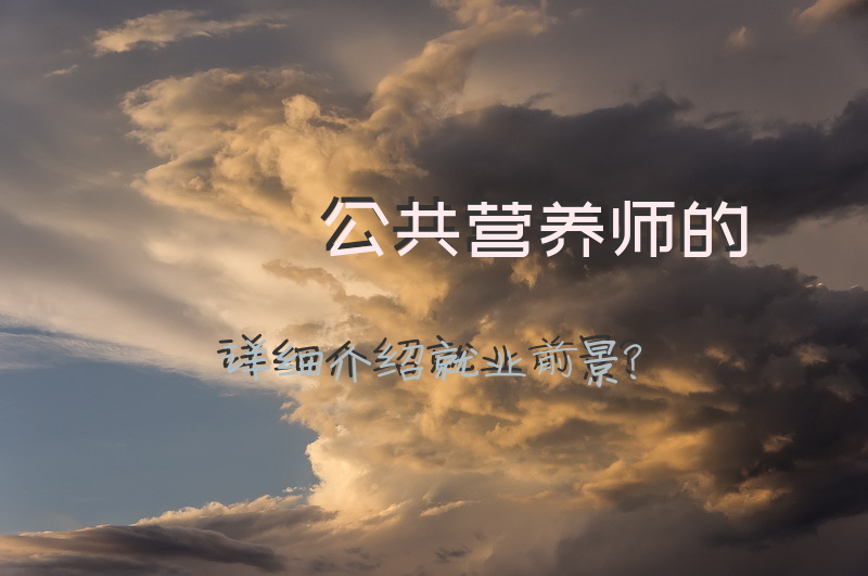 公共营养师的详细介绍?就业前景？