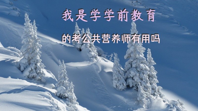 我是学学前教育的，考公共营养师有用吗