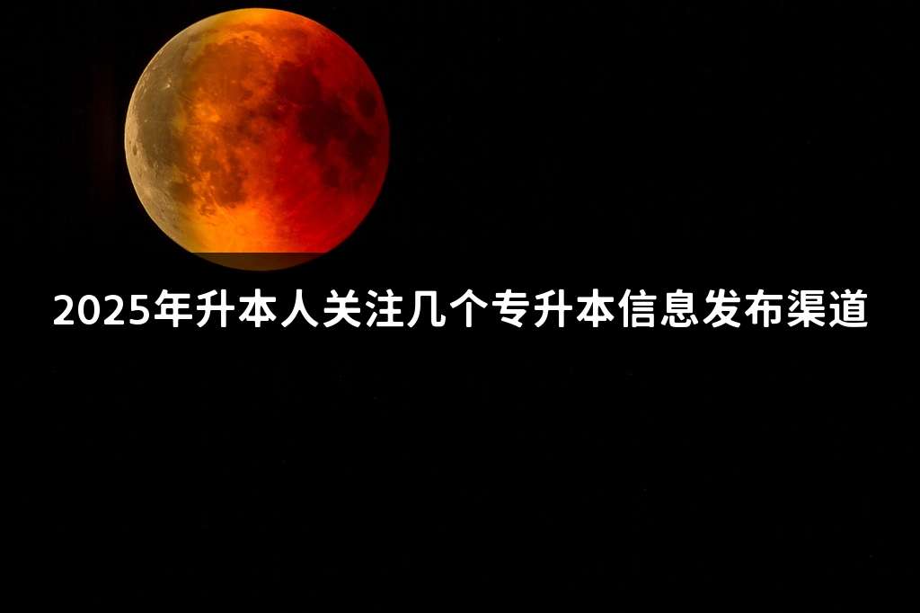 2025年升本人关注几个专升本信息发布渠道