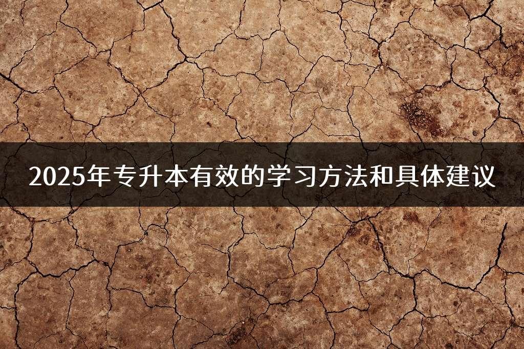 2025年专升本有效的学习方法和具体建议