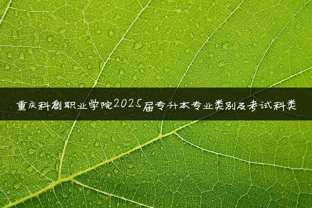 重庆科创职业学院2025届专升本专业类别及考试科类